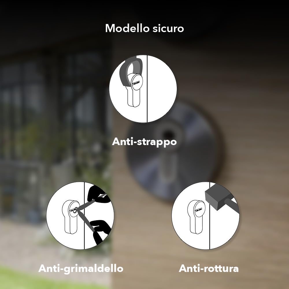 Cilindro europeo Cobra 2+ 33X43mm Nichelato, anti effrazione, antiscasso, antitrapano, 5 chiavi ergonomiche - THIRARD | Protezione antiforatura, 4 chiavi reversibili incluse, finitura nichelata, compatibile con porte d'ingresso, montaggio rapido