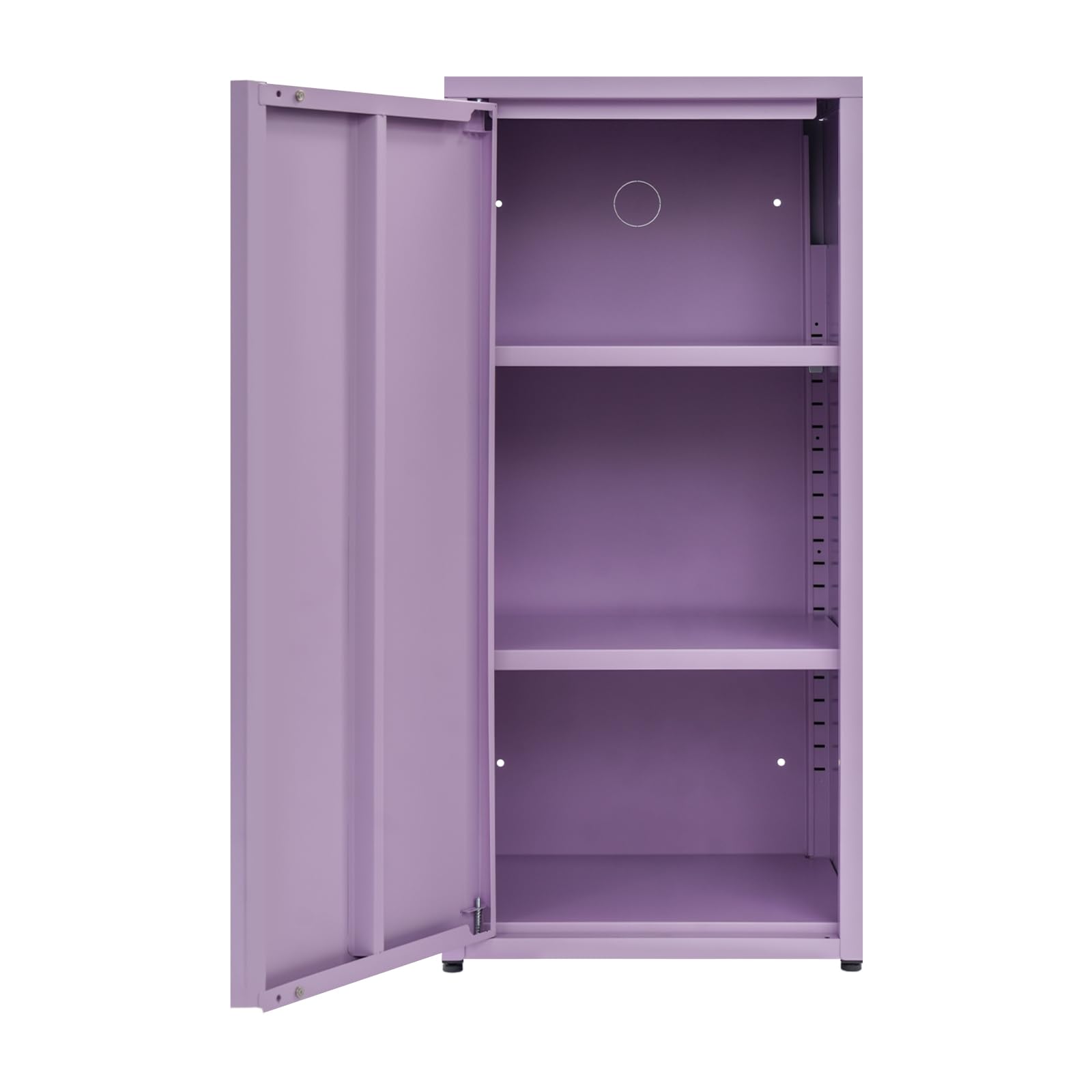 Armadietto in metallo con porta singola, con 2 ripiani regolabili in altezza, robusto metallo per ufficio, scuola, soggiorno, 40 x 35 x 88 cm (viola)