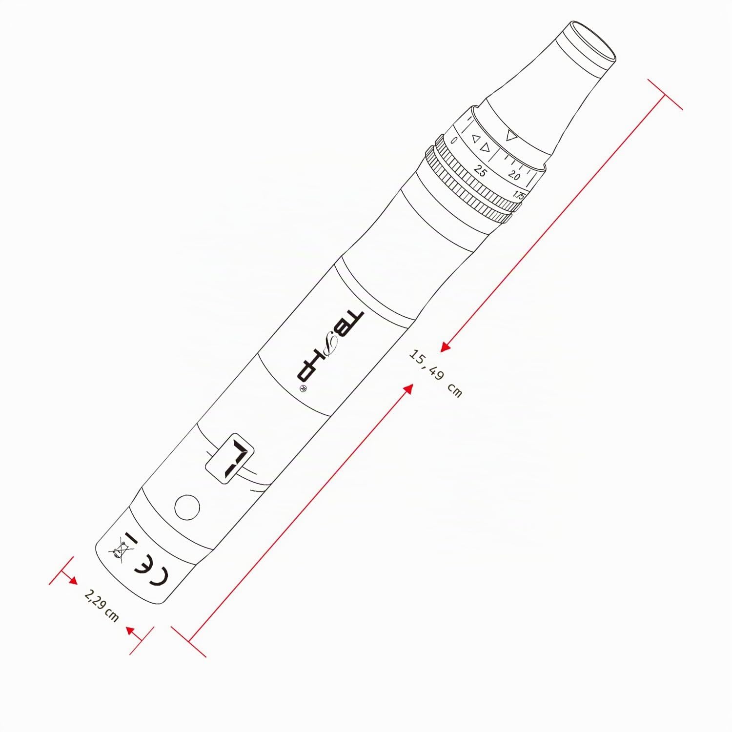 Derma Penna Elettrico a 7 marce wireless con Schermo LCD, 12 pezzi Cartucce (Rosa)