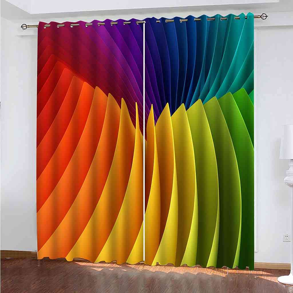 Rideau occultant haut de gamme design créatif 3D pour habiller les fenêtres d'un salon moderne