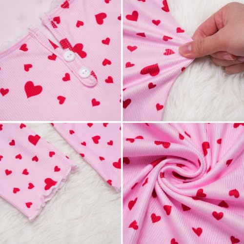 Ekouaer Women Fall Pajama Sets Cute V Neck Lounge Set Flared Wide Leg - image 7