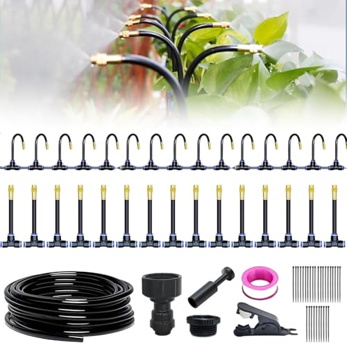 Bewässerungssystem Garten, 360° Gebogen Bewässerungssystem Garten, Automatische Bewässerungssystem Balkon, Hochbeet Bewässerung Tropfbewässerung für Landschaft, Flower Bed und Terrasse Pflanzen (15m)