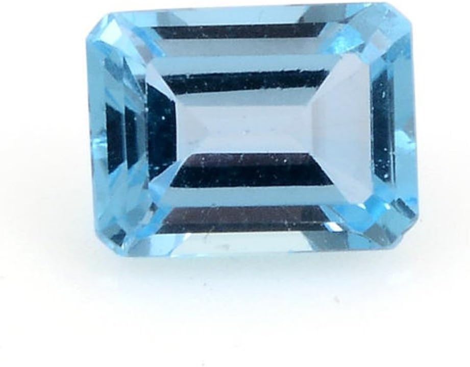 Natural 3.39 Carats 10X8 MM AAA Blue Topaz Emerald-Cut (1 PC) Loose Gemstone