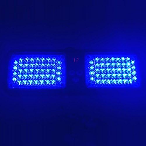 Wecade® 86 LED Sunshield Strobe Light Super Bright Flashing Emergency Warning Lights for Visor Maximum Visibility with 12 Flashing Patterns Fits Commercial Truck Boat Car (Blue)