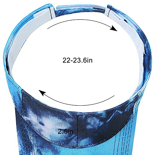 Doannotium Sport Sun Visor Hats Tie-Dye Ball Caps Empty Top Baseball Sun Cap For Men Women(Tie Dye-Blue) #TOP2