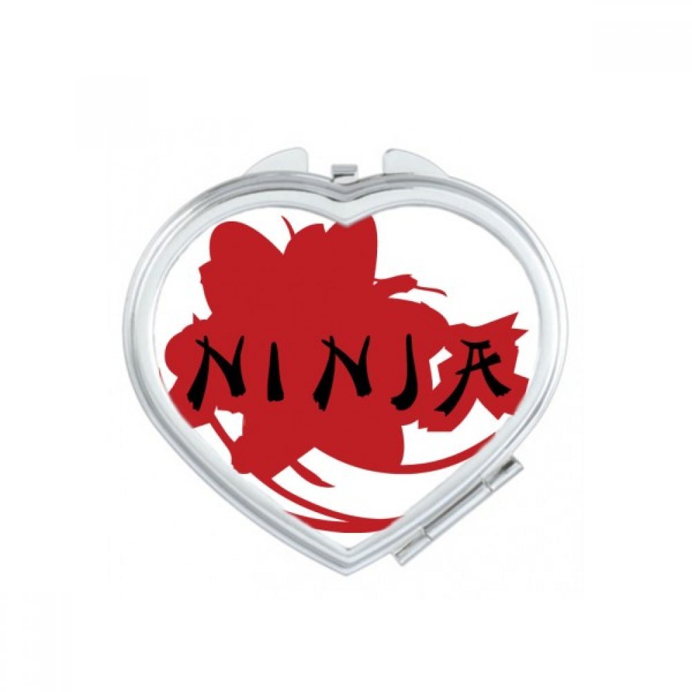 Miroir de maquillage format cœur avec dessin de ninja comme idée cadeau mignon