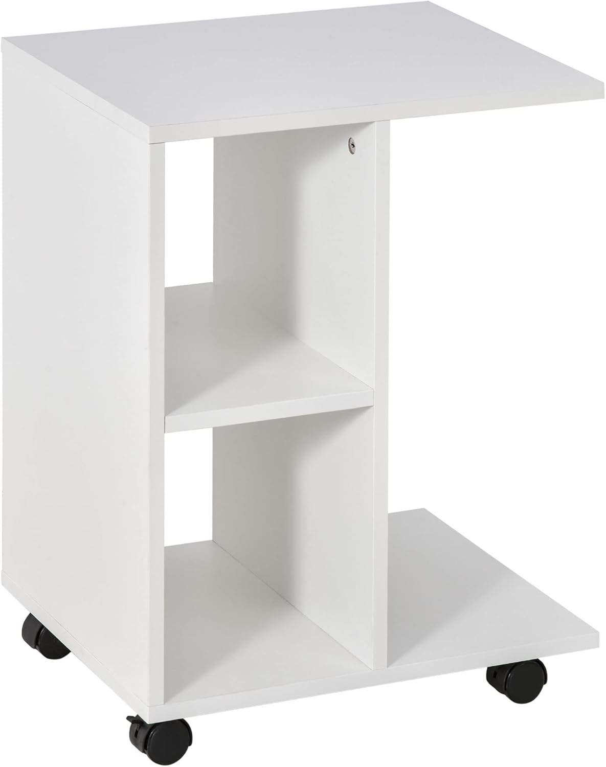 CShape Side Table End Table with Storage Open Shelf, Coffee