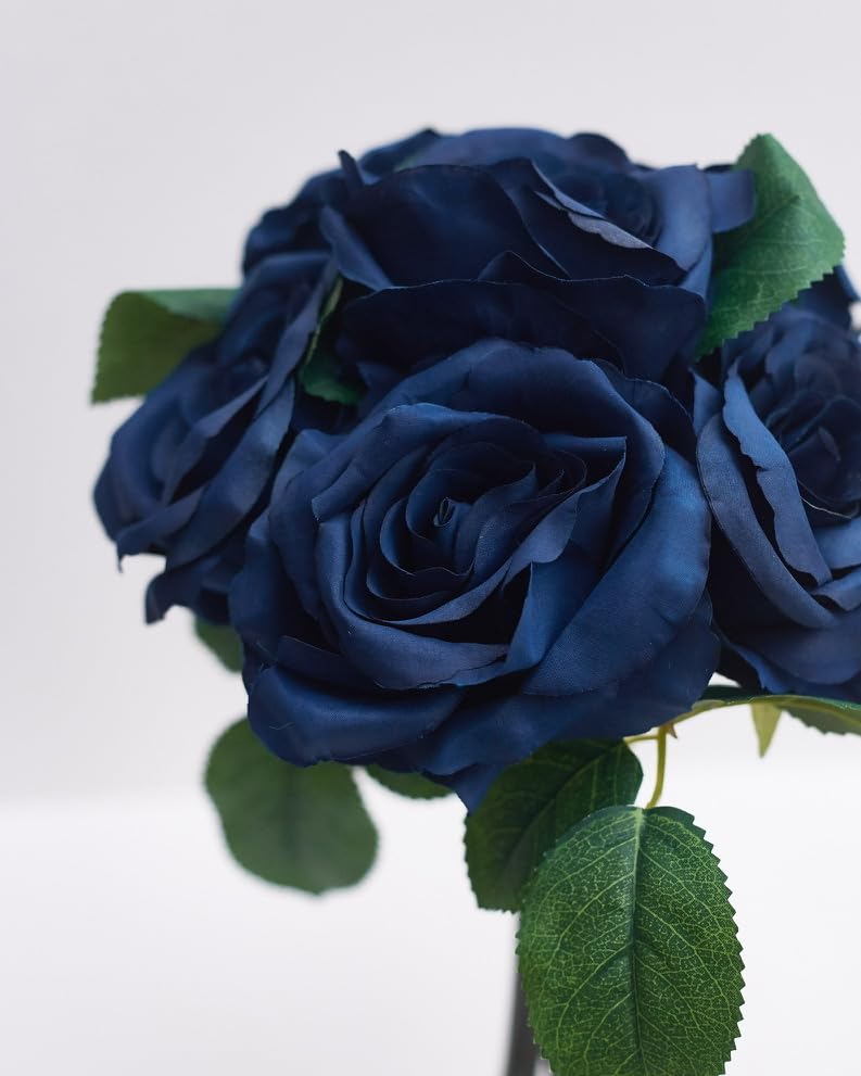 The Baked Studio, Large Hand Tied Silk Tea Rose 6-Piece Bouquet for Cake Decorating Home Décor, Weddings - Image 4