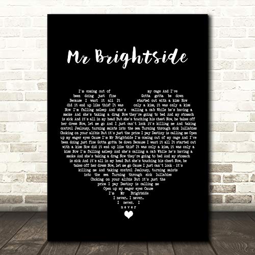 Mr Brightside Black Heart Song Lyric Print