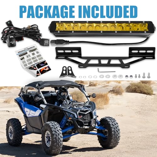 Drieaco 60W 12" Yellow LED Light Bar Kit for Can-Am Maverick X3 Accessories by Drieaco - Used condition - Image 9