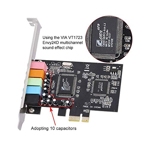 Tobo PCI-E Audio Sound Card Desktop CMI8738 5.1 Multichannel Audio Chip Sound Card with Driver CD PCIe 5.1 Sound Card for Windows 7 / Vista/XP... - Image 5