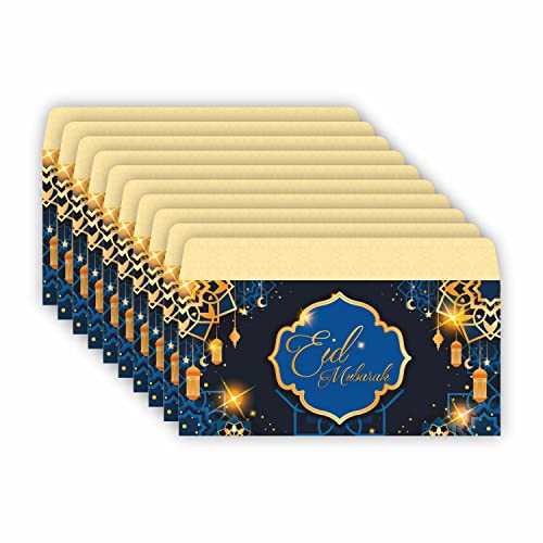 Anne Print Solutions® Eid Mubarak Envelope Colorful Eid Greeting Lifafa For Eid Exclusive Eid Mubarak Ramadan Money Envelopes for Gifting (PACK OF 50, DESIGN 1)