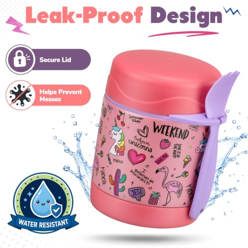 Image of 10oz Soup Thermo for Hot Food Kids,Lunch Thermo Kids Food Jar with Spoon