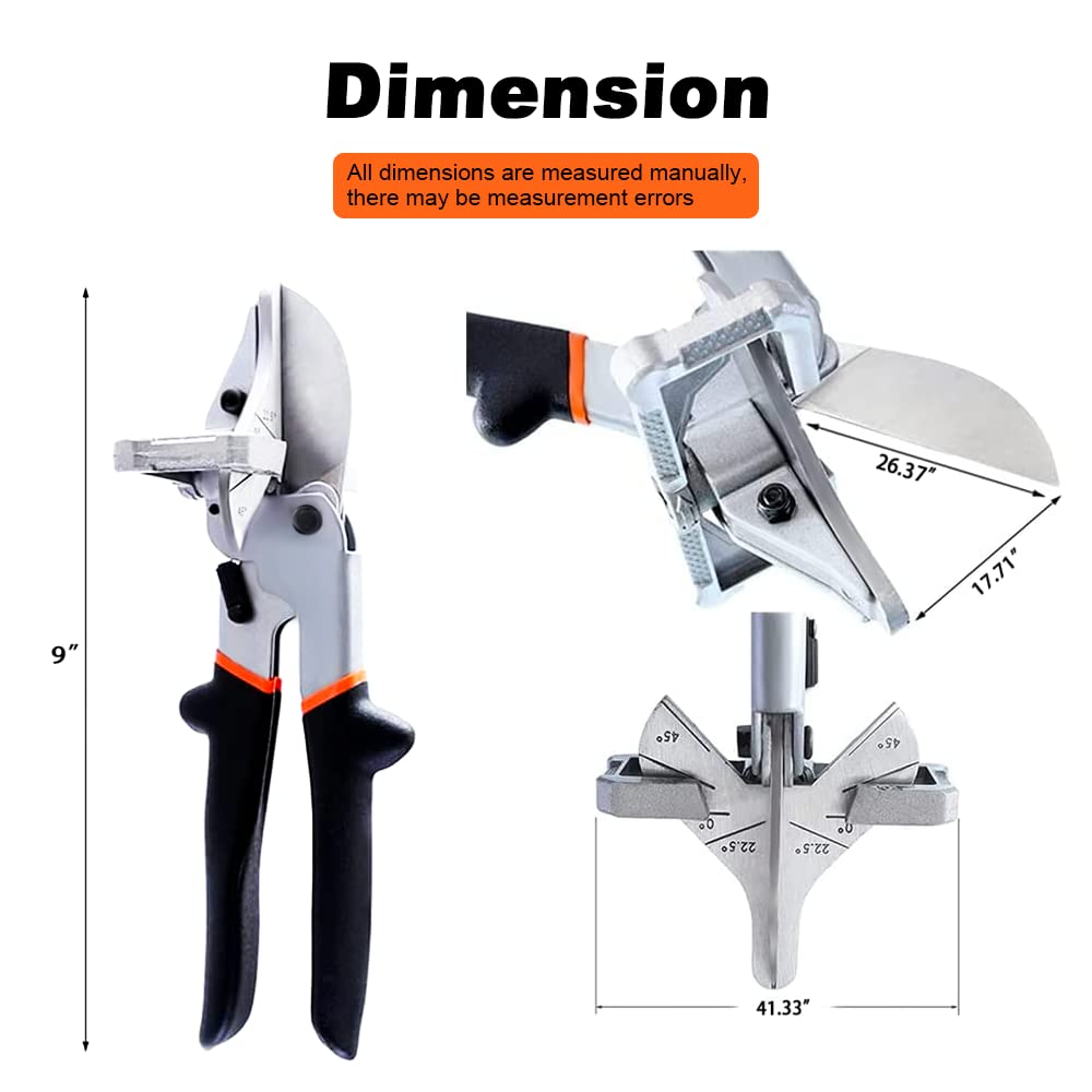 O'Shine Miter Shears – Adjustable Angle Cutter For Trim, Molding & Crafting (45° To 135°) – Extra Blade Included