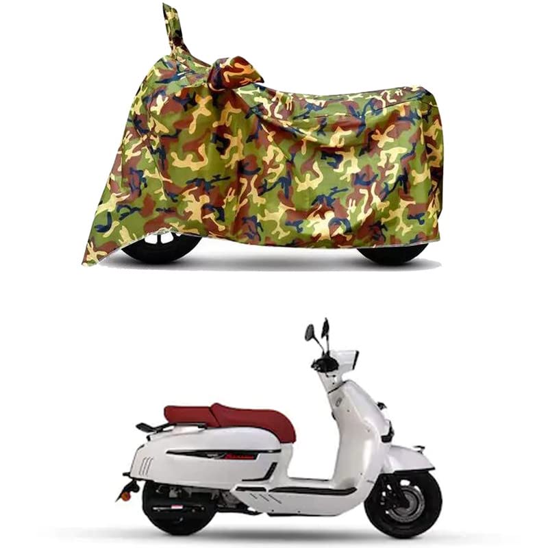 Image of Waterproof 100% PVC Coated Bike Scooty Two Wheeler Body Cover Compatible for Keeway Sixties 300i BS6 /UV-Rays /Heat Protection /Birds Dropping /Scratchproof /Dust Proof /All [6X6 Jungle Print]