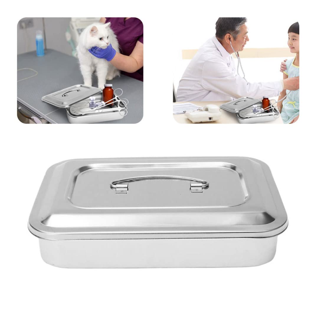 Organisateur de plateau d'instrument Organisateur de plateau d'instrument en acier inoxydable avec handle de couvercle Grip Instruments dentaires