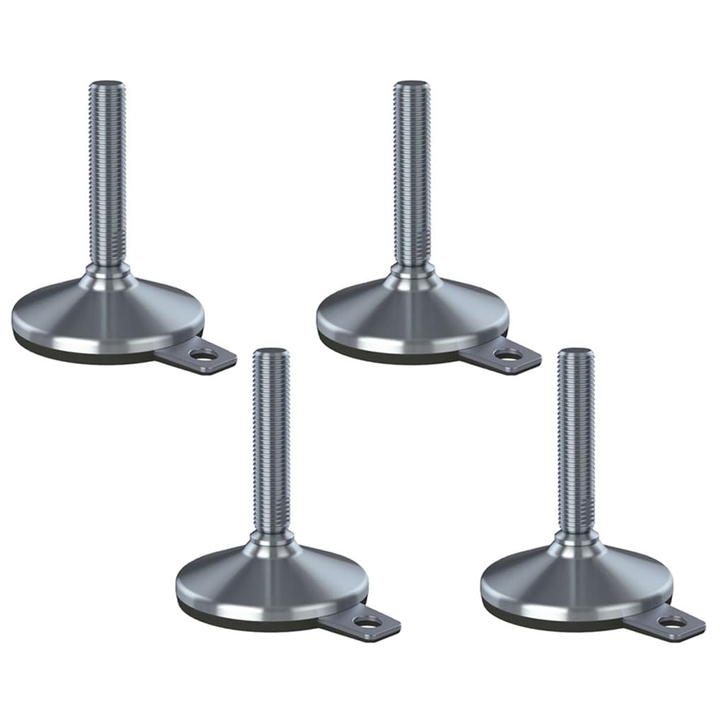 Pie de nivelación inoxidable 20x100x105 mm base y almohadilla antivibración 2200kg-Set de 4