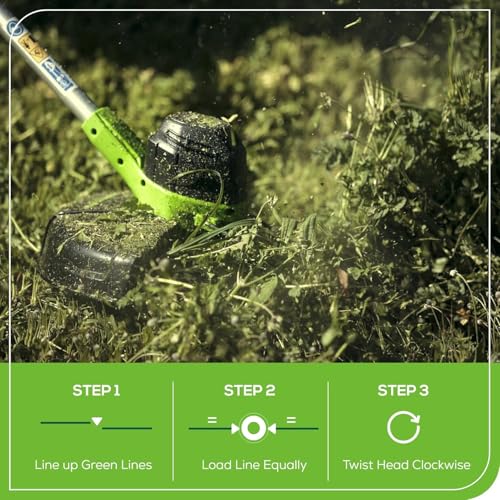 Image of Greenworks 40V 12 inch Auto Feed String Trimmer and Leaf Blower with 2.0Ah Battery & Charger + Greenworks 0.065 inch Dual Line Auto-Feed Trimmer Spools (6-Pack) + Replacement Spool Cover