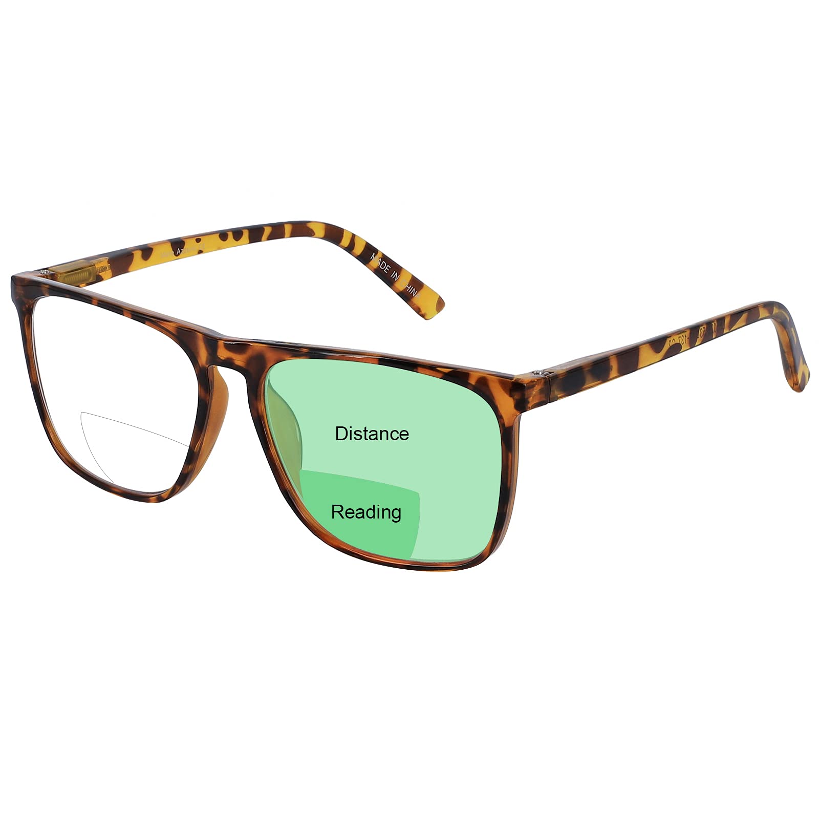 OCCI CHIARI Oversized Bifocal Reading Glasses 1.5 for Men Stylish Men's Bi-focal Readers Spring Hinge (Yellow Tortoiseshell, 150) - Image 2