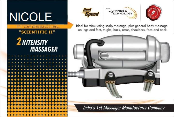 Nicole® Crome Metallic Head And Body Powerful Double Speed Floating Action Special Heavy Duty Massager for Full Body, Corded Electric, Silver Nicole® Crome Metallic Head And Body Powerful Double Speed Floating Action Special Heavy Duty Massager for Full Body, Corded Electric, Silver