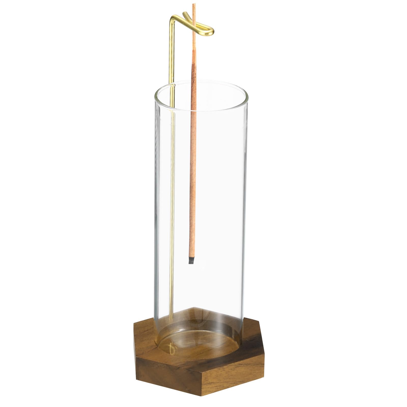 uxcell Incense Holder, Modern Incense Burner with Removable Glass Ashes Catcher, Anti-ash Flying Incense Sticks Holder for Home Decor Yoga Meditation
