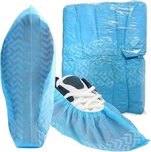 100 PCs (50Pairs) Disposable PP Shoes Cover by OMNIA ONE | Anti-Slip 100% Latex Free Non-Woven Shoe & Boot Covers for Indoors | Durable, Non-Slip, Treads, Water Resistant (100)