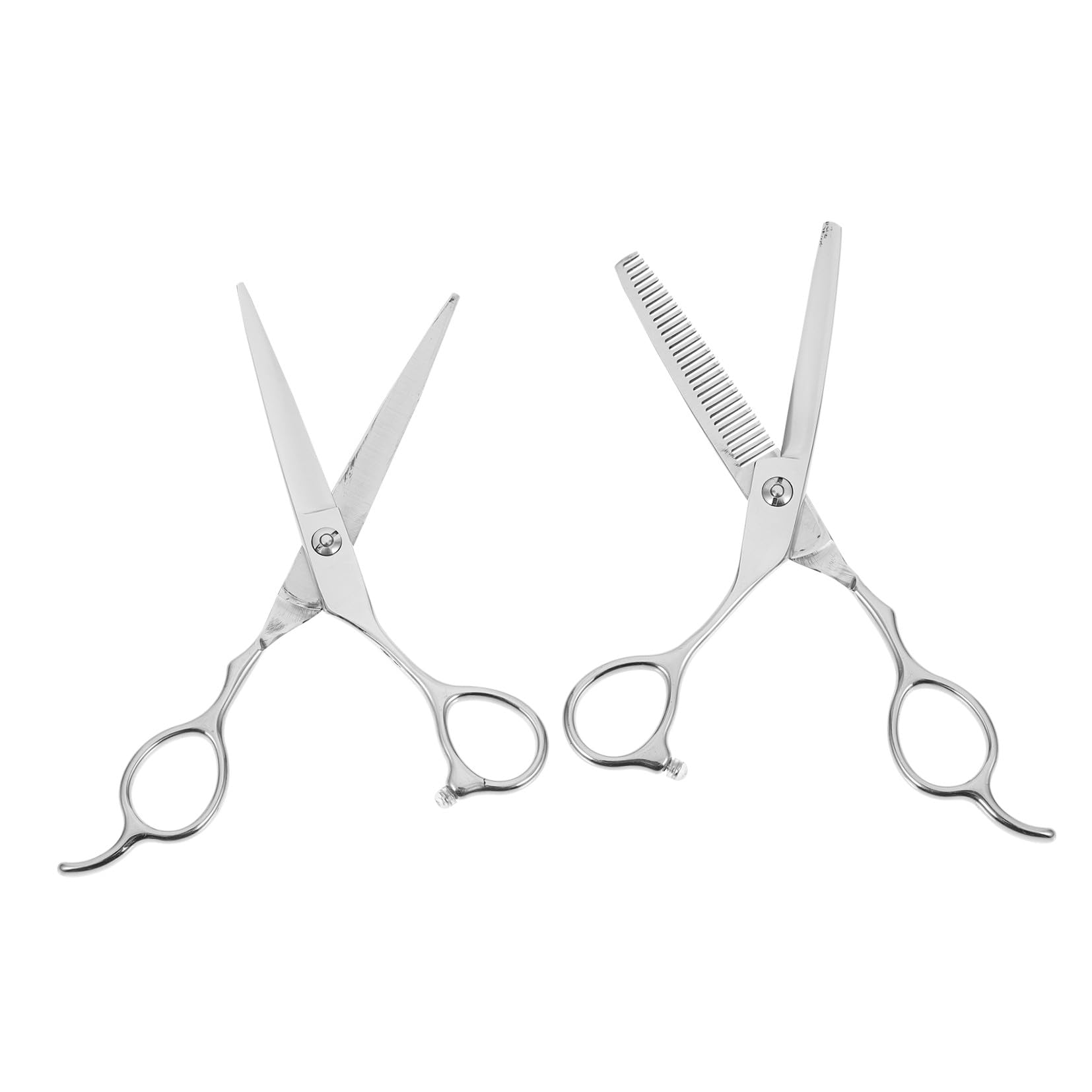 Veemoon Tijeras para Zurdos de Acero Inoxidable 6 Pulgadas Juego de 2 Piezas Tijeras Planas Entresacar para Peluquería Profesional y Uso Doméstico Herramienta de Corte de Cabello