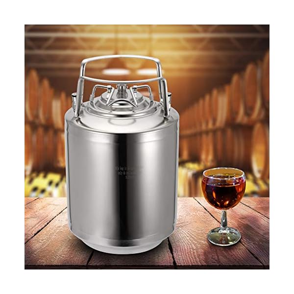 Sorand Beer Keg, 10L Stainless Steel Beer Keg Mini Household Beer Barrel Beverage Keg Home Beer Brewing Tools with Double Handle, for Coffee/Beer/Home Brewing/Cola, Corrosion-resistant - Image 5