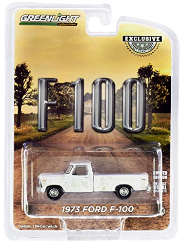 1973 Ford F-100 Pickup Truck White (Dirty Version) Hobby Exclusive 1/64 Diecast Model Car by Greenlight 30217