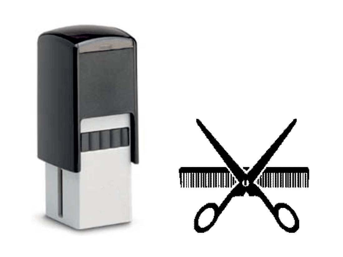 Dekolando Black Print Hair Salon Loyalty Stamp Cards 10 X 10 Mm With Scissors And Comb Motif
