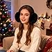Nfvjfxz 1Pcs Foldable Earmuffs Adult Winter Warm Plush Adjustable Ear Muffs Soft Thermal Earmuffs for Skiing Running Hiking (Black)
