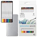 Winsor & Newton Studio Collection Water Colour Pencils - Set of 12, Assorted, 884955065013