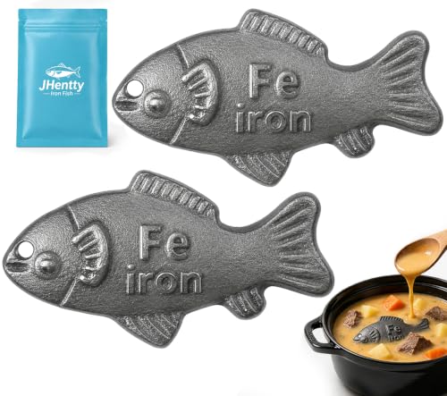 2 Pcs Iron Fish for Cooking, Natural Iron Source for