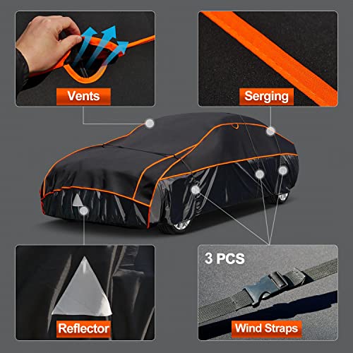 Image of Kayme Hail Protector SUV Car Cover,Anti Hail Thickened Multi-Layered EVA Car Cover Waterproof All Weather with Wind Straps, Outdoor Hail Protection Cover, Fit SUV Jeep-Length (192 to 201 Inch)
