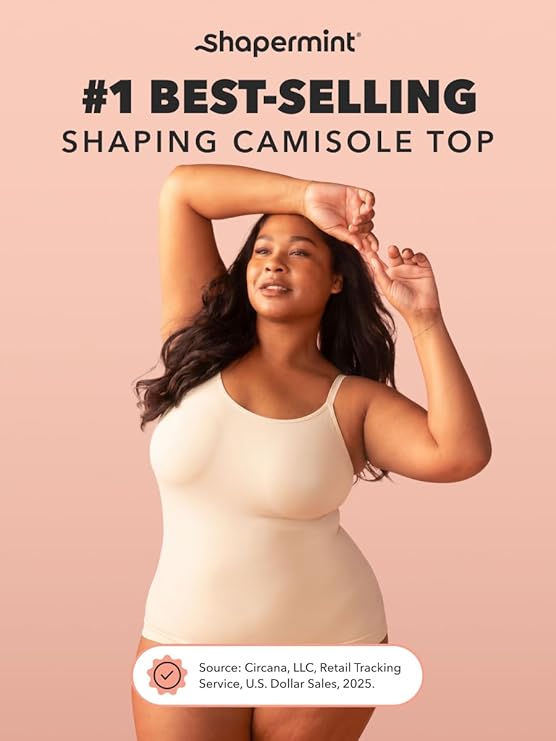 SHAPERMINT Womens Tops - Scoop Neck Cami Body Shaper for Women, Shapewear Tummy Control, Camisole Tank Tops for Women