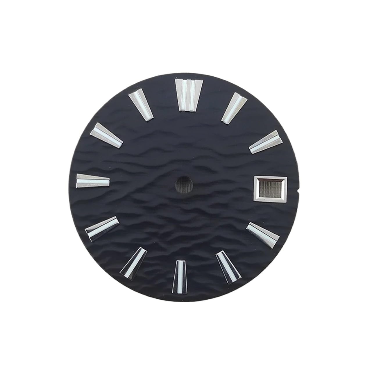 Cadran NH35 stérile noir ondulé pour réparer une montre à date lumineuse