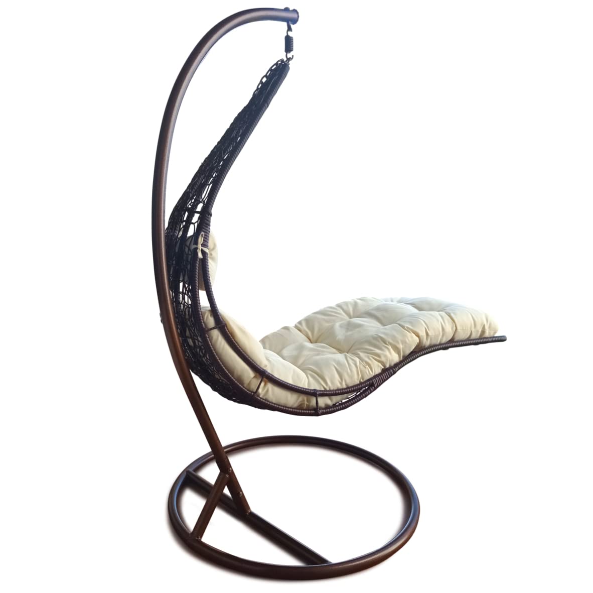 Poltrona dondolo sospesa da giardino in rattan con cuscino Poltrone terrazzo