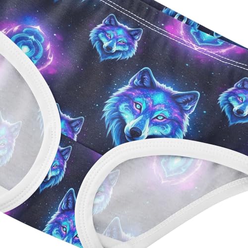 Joisal Wolves Heads Colorful Cartoon Panties for Girl Toddler Girls Underwear Cotton Durable Undies Kids Briefs 2t4