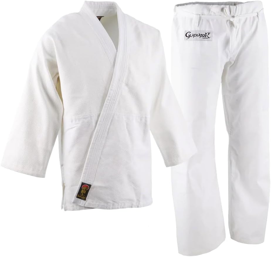 Pro Force Bleached White Size 1 Single Weave Cotton Gladiator Judo Gi/Uniform