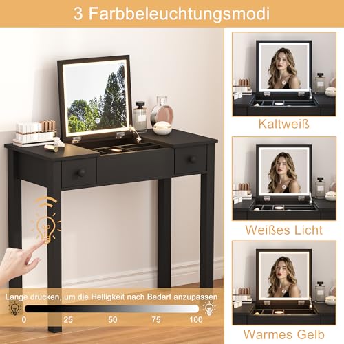 Mesa de tocador maquillaje LED para crear un rincón de belleza en el dormitorio 6