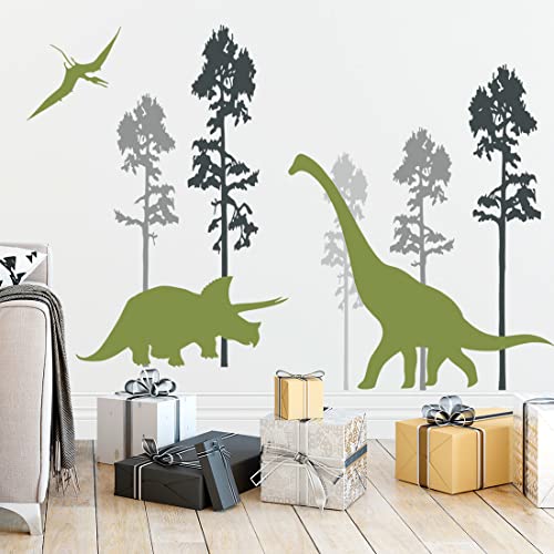 Vinilos Decorativos Dinosaurio Verde 2 Hojas 30x90 cm miniatura 5