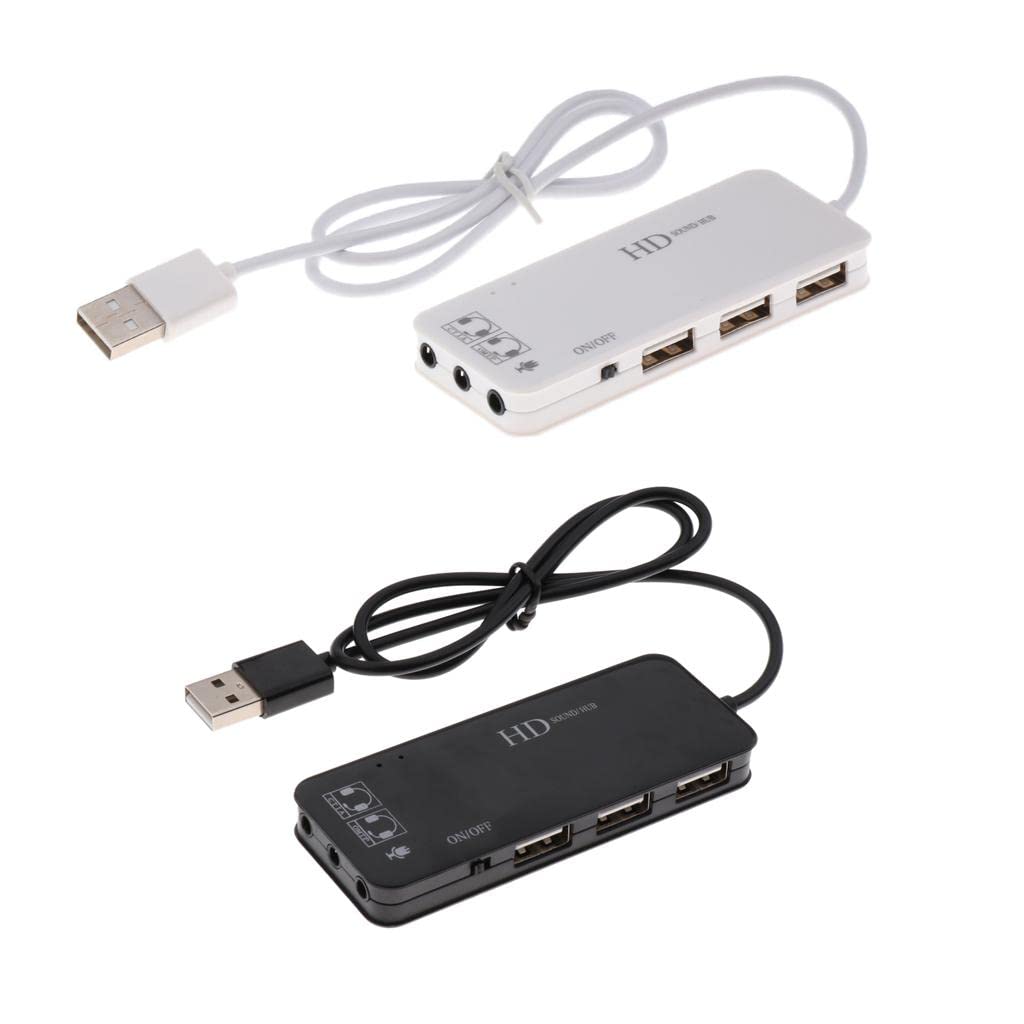 ELBME® USB2.0 Hub 3Ports USB Sound Card 2 in 1 External Stereo Audio Mic Adapter|Collectibles-image-38