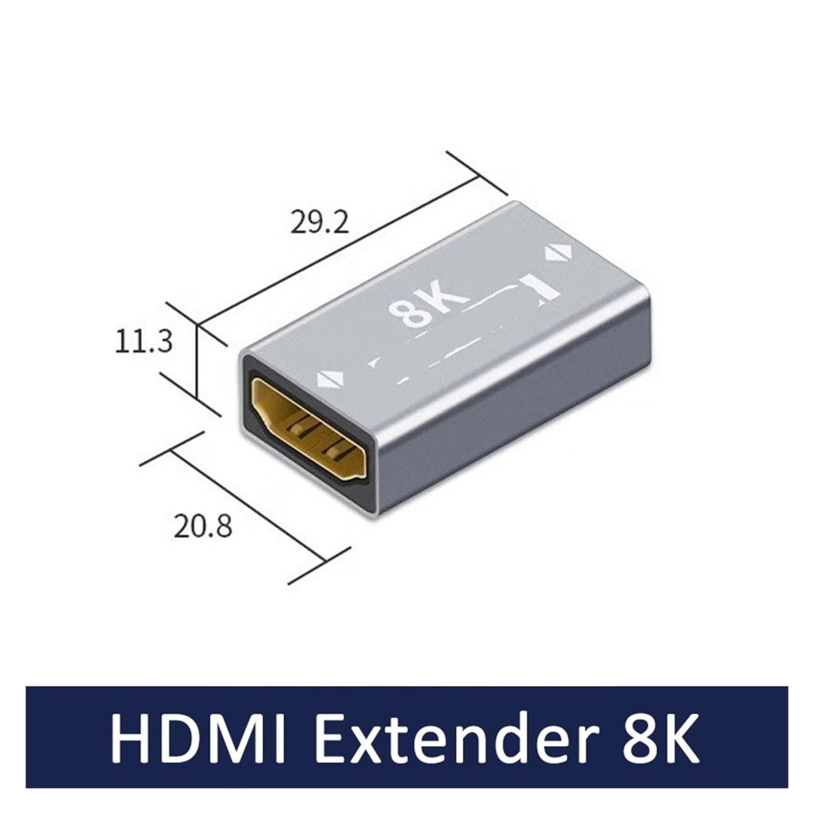 Adaptateur d'extension de convertisseur HDMI compatible 4K 8K femelle vers femelle, mâle vers femelle(4K Angle -downward)