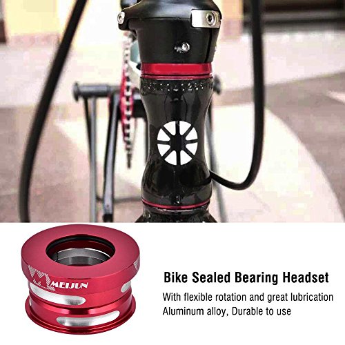 Dilwe Bike Headset, Aluminum Alloy Solid 44Mm Internal Sealed Bicycle Bearing Headset Accessory For Mountain Bike (Red) #TOP6