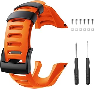 ANCOOL Compatible with Suunto Ambit 3 Watch Band, Soft TPU Replacement Sport Strap Accessory Wristband for Suunto Ambit 3 Sport, 3 Run, 2R, 2S, 2, and 1 (Orange)