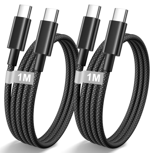 AINPOW iPhone 15 16 Câble USB C vers USB C 1M/Lot de 2, Câble Type C Charge Rapide PD 60W Cordon iPhone 16 pour iPhone Air/17/17 Pro/17 Pro Max/16 Pro Max/16 Plus/16/15 Plus/15,iPad Pro