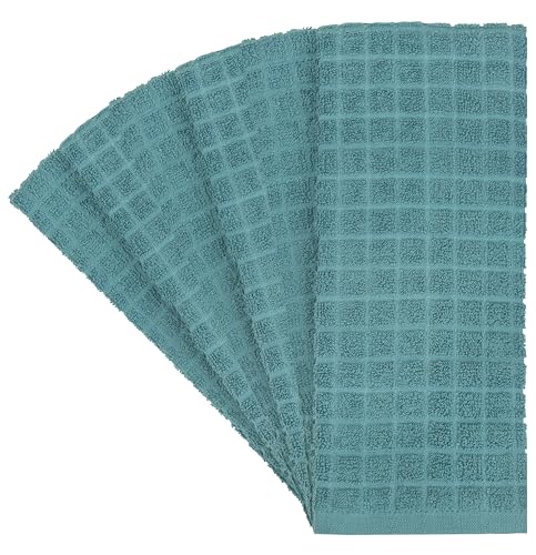 Image of Bumble Kitchen Towels (6 Pack) | 16 inch x 28 inch | 100% Cotton Kitchen Towels | 385 GSM | Soft, Highly Absorbent & Durable Dish Towels for Kitchen | Aqua
