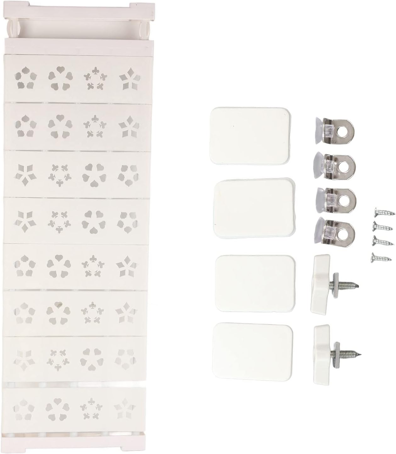 Tension Shelf, White Expandable Closet Tension Shelf Rod Closet Shelf Closet Organizer DIY Divider Separator Shelves for Cabinet Wardrobe Cupboard Kitchen Bathroom (75‑120cm /