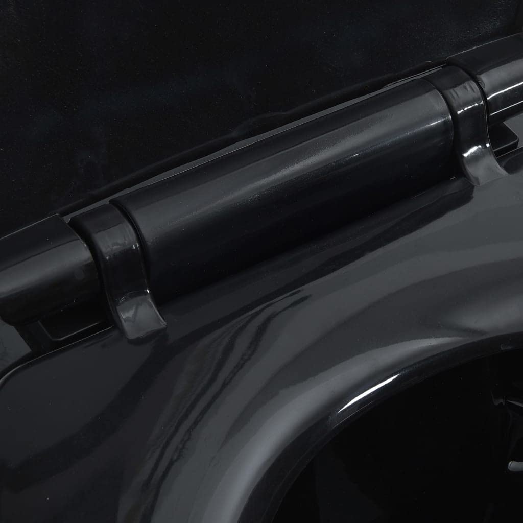 WC Inodoro Completo Sin Borde Incluye Asiento de Inodoro con Cierre Suave Automático Altura de Confort Anciano Negro