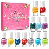 2.【Diseño de moda innovador】Este pintauñas infantil, la apariencia es simple y elegante, el fondo transparente es claramente visible, 12 colores representan diferentes estados de ánimo, simbolizando la vida colorida, pintauñas niñas lavable con agua este rico concepto de diseño permite que la moda y la belleza coexistan.
